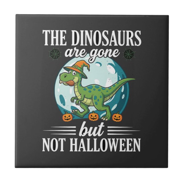 Gráfico engraçado de dinossauro bruxa de Halloween (Frente)