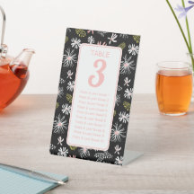 Gráfico floral preto e branco mesa #