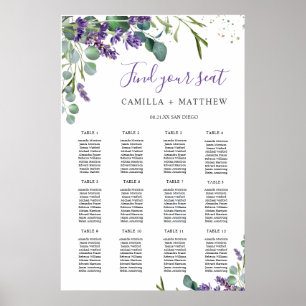 Gráfico lavanda de Casamento Eucalyptus Poster