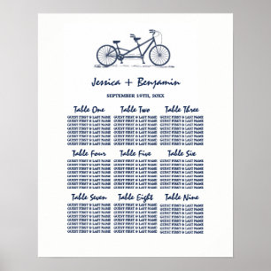 Gráfico marinho de Poster de Casamento de Bike Blu