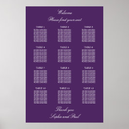 Gráfico Mesa de Assentos de Casamento de Poster Ro
