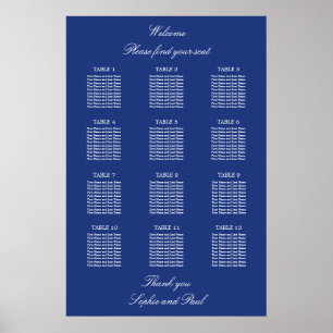 Gráfico Mesa de Casamento de Casamento de Poster 