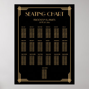 Gráfico Poster de Casamento em Deco de Arte Negra