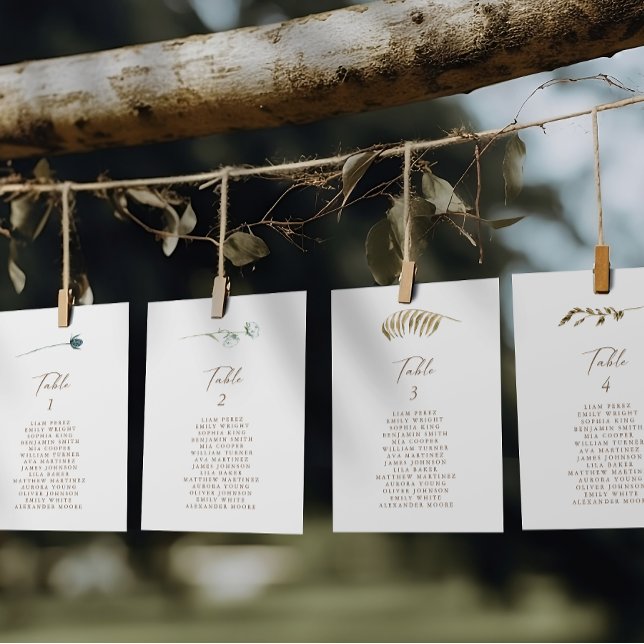 Gráfico Sentado Simples de Número de Mesa Floral (Criador carregado)