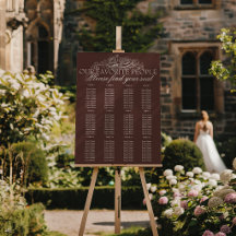 Gráficos de Assentos de Casamento em Marrom Chocol