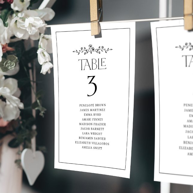 Gráficos de Assentos de Mesa com Monograma Floral  (Elegant Floral Monogram Table Seating Charts)