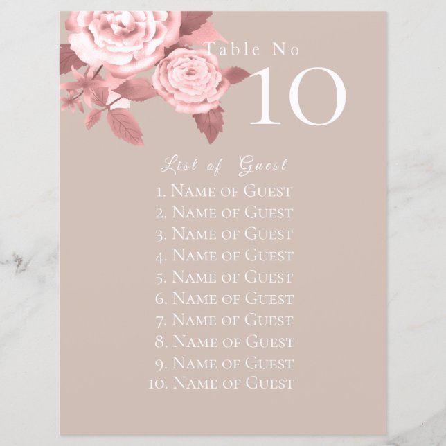 Gráficos de Rosa de Casamento de Chic Elegante (Frente)