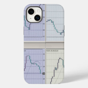 Gráficos do mercado de ações abertos em quatro jan