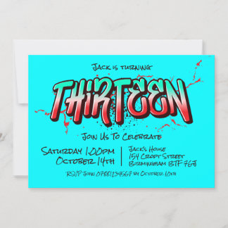 Grafite Brilhante Treze Convite