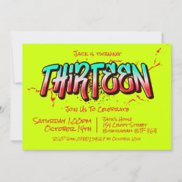 Grafite Brilhante Treze Convite