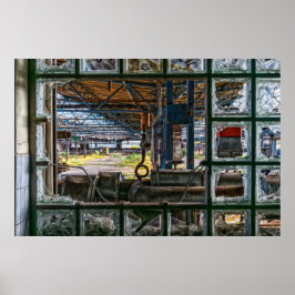 Grafite de Fábrica Abandonada de Arte de Poster