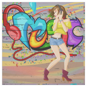 Grafite de música para Tecido de dança 2