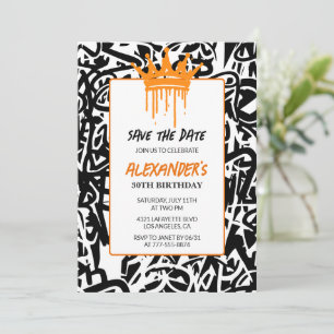 Grafite do convite do aniversário de 30 anos Salva