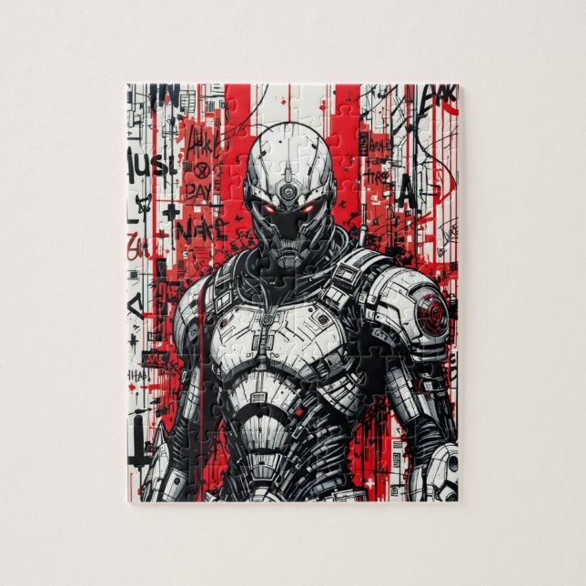 Grafite do Cyberpunk Warrior - Quebra-cabeça (Vertical)