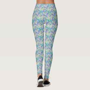 Grafite Linhas de tom azul Leggings Yoga
