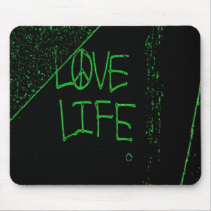 Grafite "Love Life" Neon Green Mouse Pad