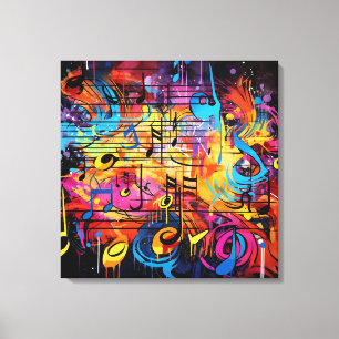 Grafite Musical Notes Canvas Art