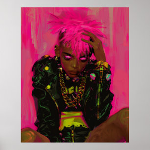 Grafite Punk Rosa Personalizável com Poster AR
