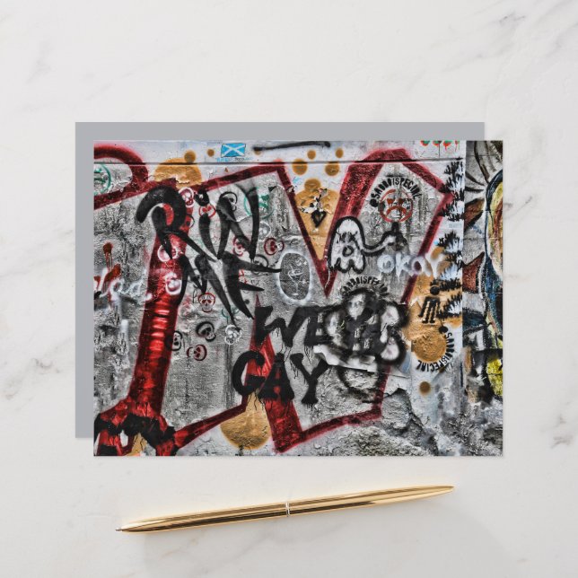 Grafite Red Cinza Letters Urban Street Wall (Frente/Verso In Situ)