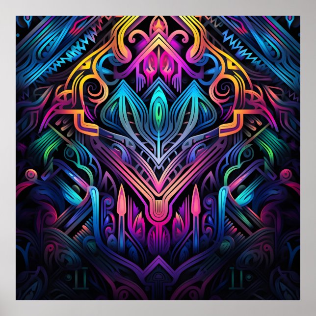 Grafitti art fall folhas lion impressão (Frente)