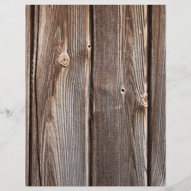 Grainy Barn Wood Rustic Scrapbook Paper (Frente)