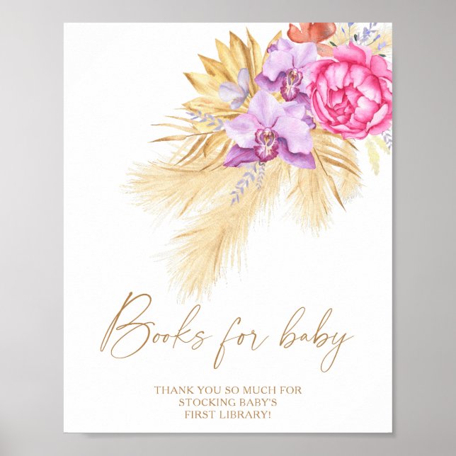 grama das pampas - livros para poster de bebê (Frente)