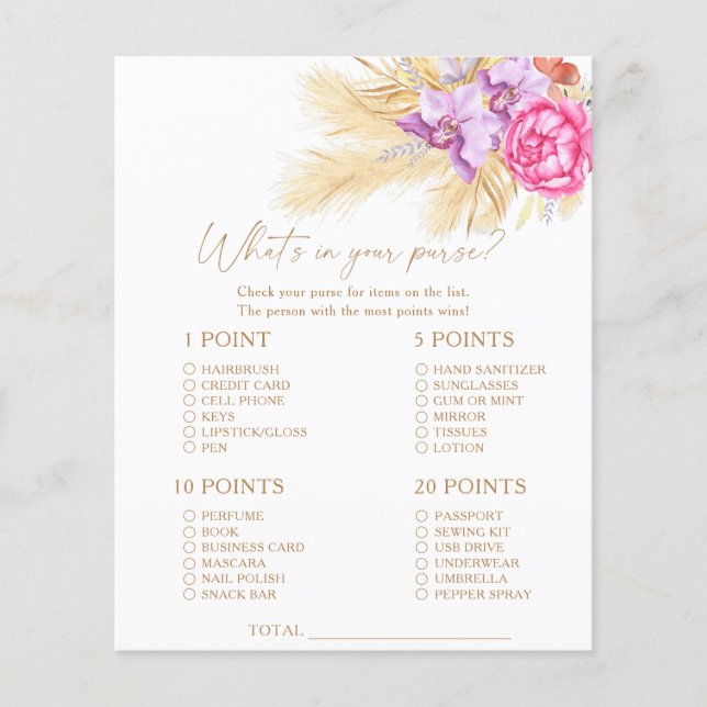 grama de pampas - O que há no seu jogo de bolsa (Frente)