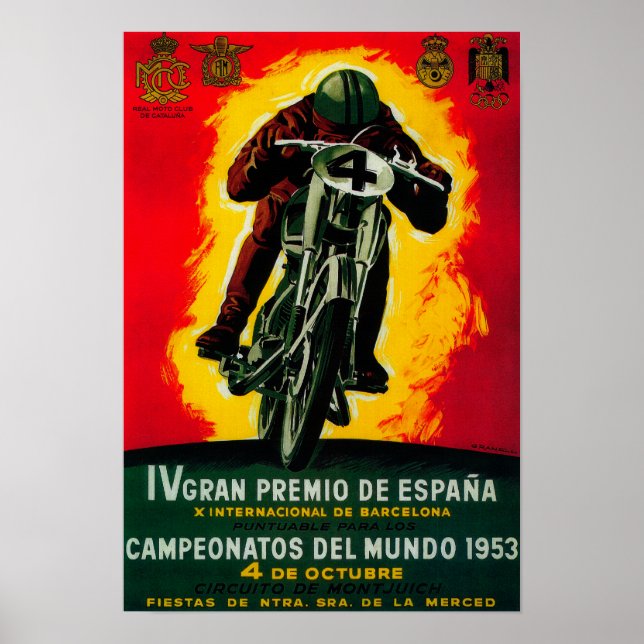 Gran Premio de Espana Vintage Poster Europe (Frente)