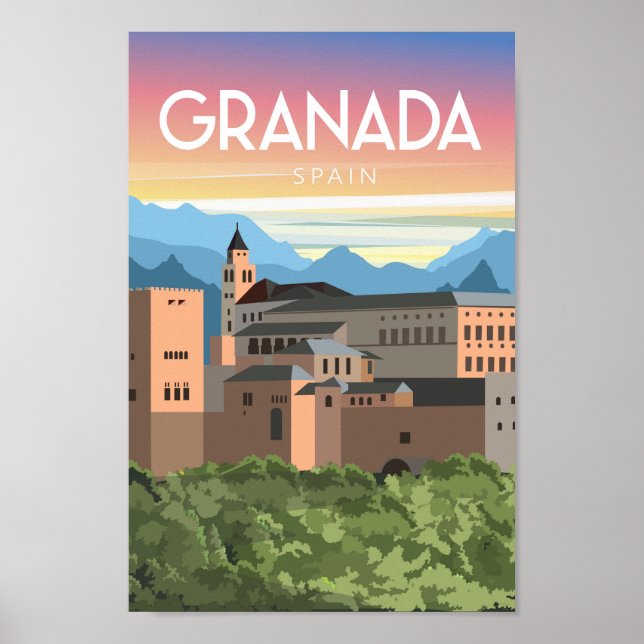 Granada spain vintage trevel poster (Frente)