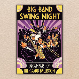 Grand Ballroom Grande Banda Swing Night Poster vin