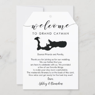 Grand Cayman Wedding Tag Bem-Vindo, Letra Itinerár