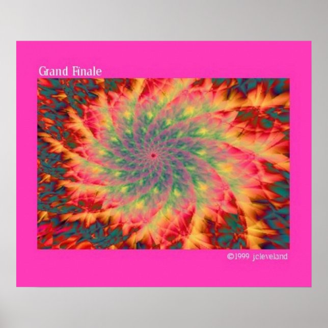 Grand Finale Fireworks Fractal Art Poster (Frente)