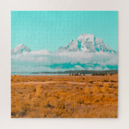 Grand Teton no quebra-cabeça de outono
