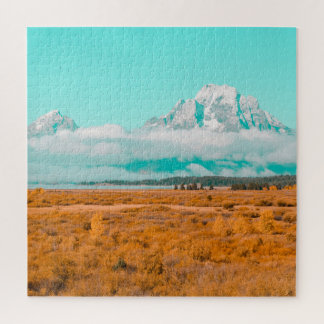 Grand Teton no quebra-cabeça de outono