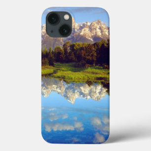 Grand Tetons reflecting in the Snake River