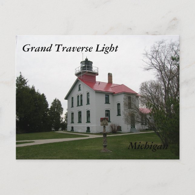 Grand Traverse Light, cartões postais do Michigan (Frente)