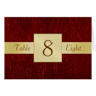 Grandada vermelha & cartão dobrado da mesa número