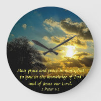 2 Peter 1:2 relógio verso da bíblia do nascer do s