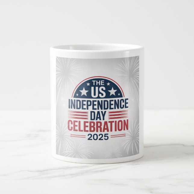 Grande A caneca de café do Dia da Independência dos EUA 2 (Frente)