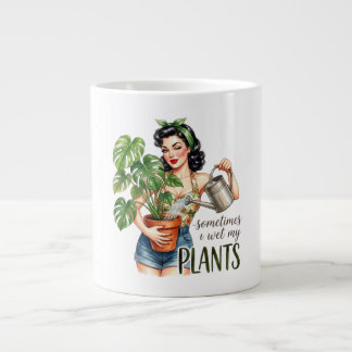 Grande Às vezes eu molho minhas plantas Caneca de café co