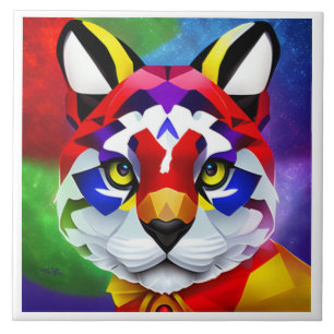 Grande azulejo branco do Gato de Alexander