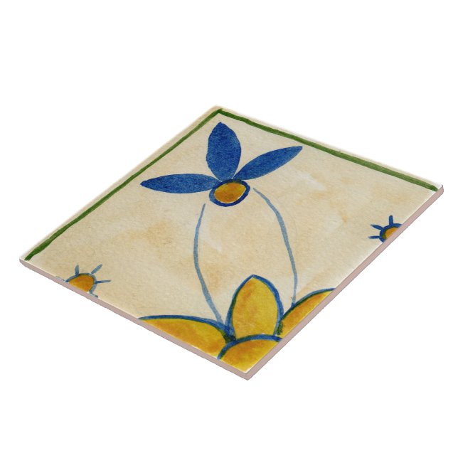 Grande azulejo cerâmico, ao estilo siciliano, "ros (Lateral)