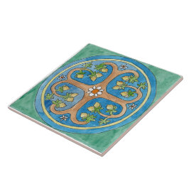 Grande azulejo cerâmico estilo siciliano "Árvores