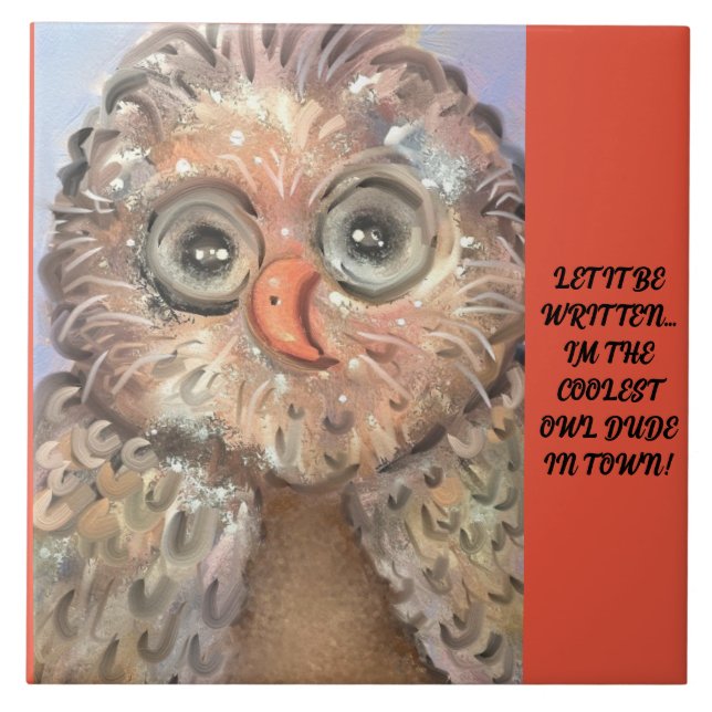 Grande Azulejo De Cerâmica Engraçado, Whimsical, A (Frente)