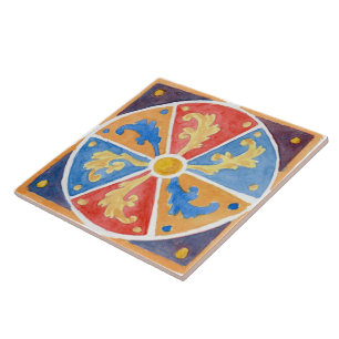 Grande azulejo de cerâmica, púrpura, estilo sicili