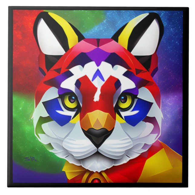 Grande azulejo preto do Gato de Alexander (Frente)