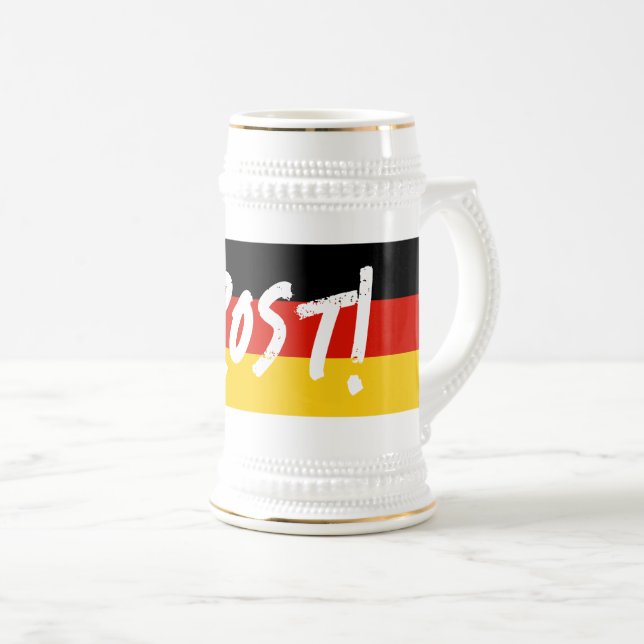 Grande bandeira alemã retro cerveja caneca de cerv (Frente Esquerda)