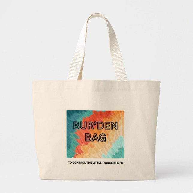 GRANDE BOLSA BUR'DEN BAG ABSTRACT CANVAS NEUTRAL TOTE (Frente)