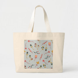 Grande Bolsa Jumbo Tote com Padrão de Prado Floral Macio