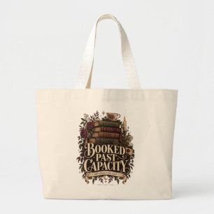 Grande Bolsa Tote Amante de Livros Antigos com Capacidade